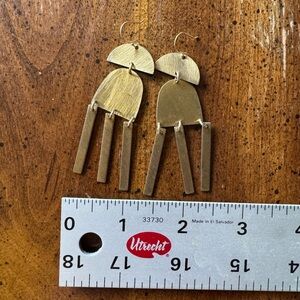 Modern Brushed Gold Dangle Earrings